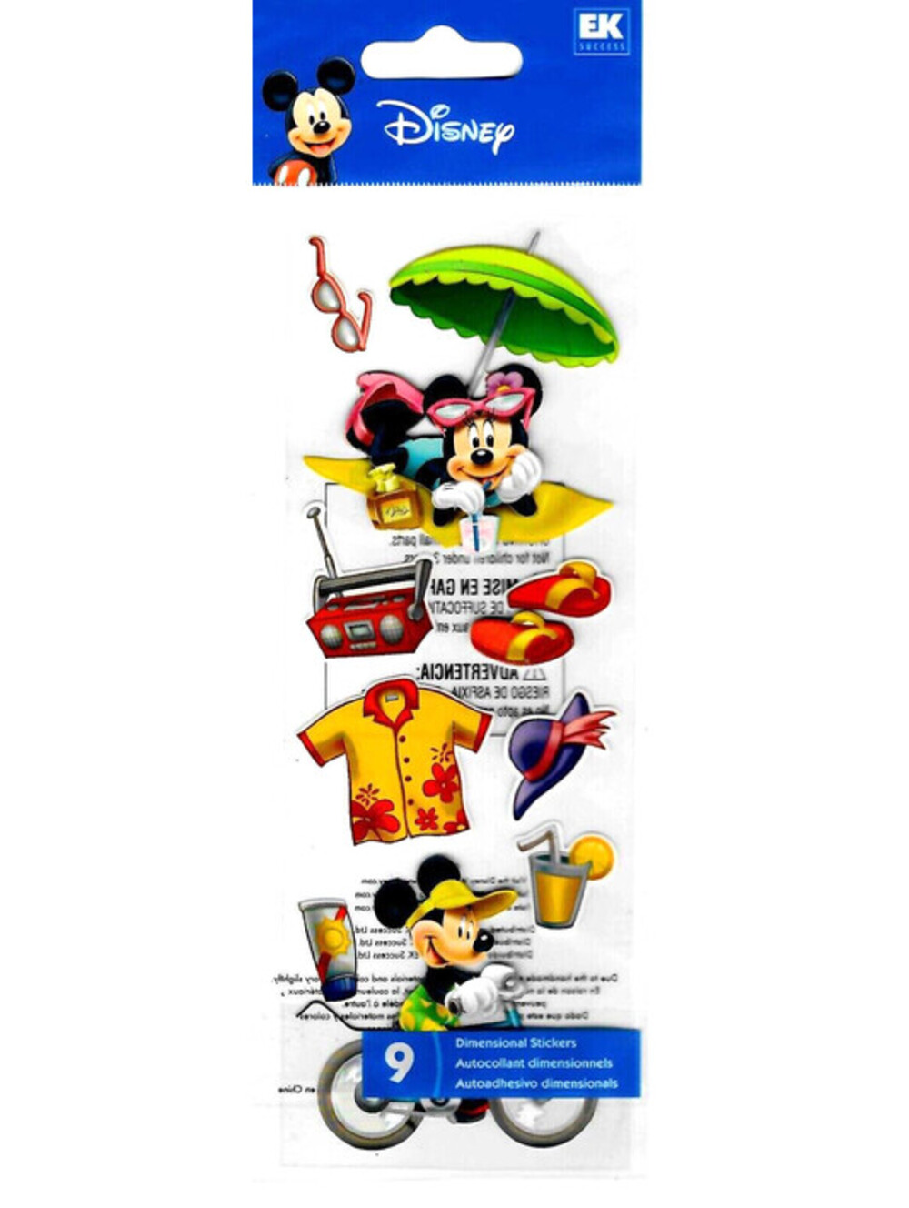 Disney EK Dimensional Stickers ~ Mickey Vacation 2